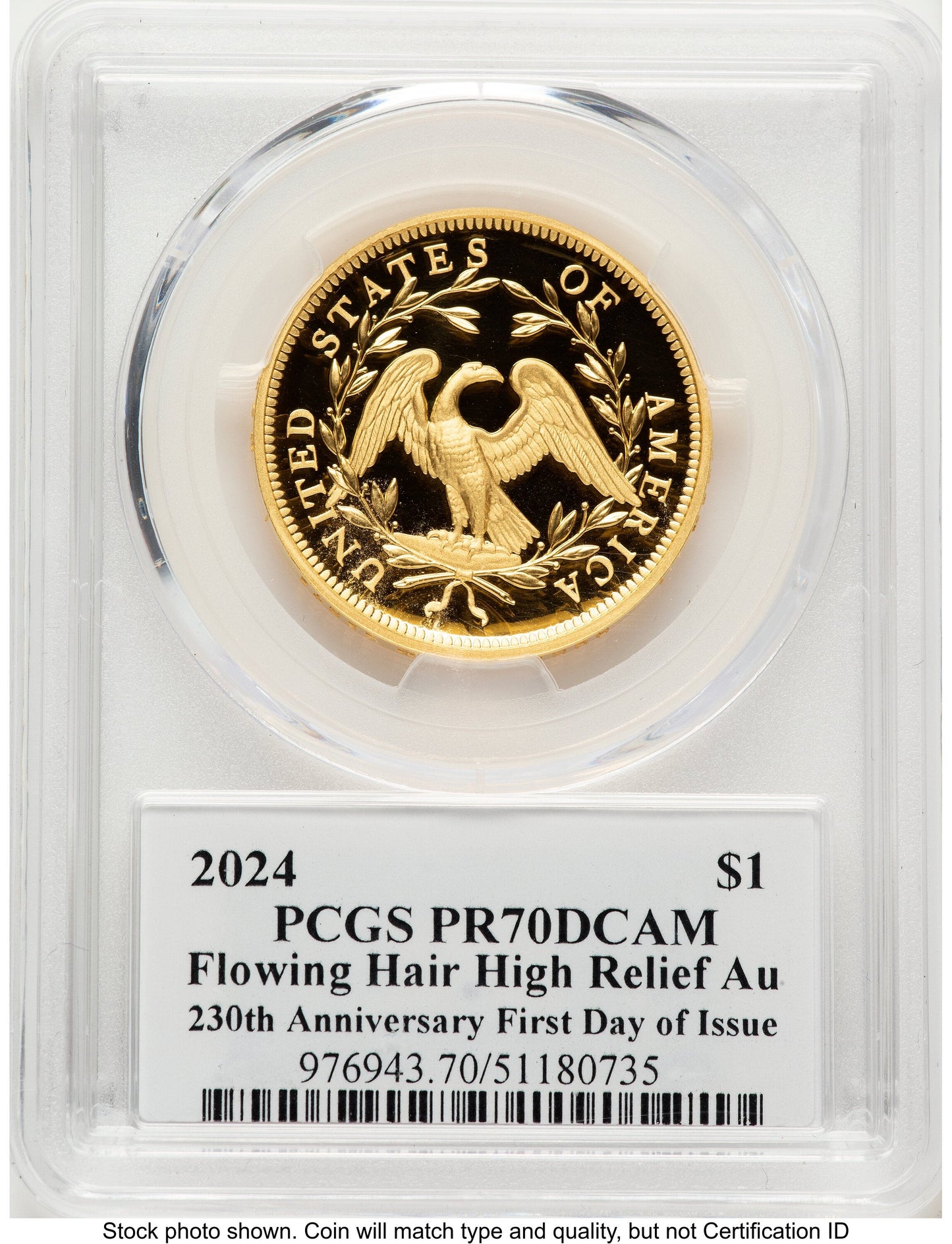 2024-(W) Gold 230th Anniversary Flowing Hair Medal FDI John PCGS PR70 Mercanti