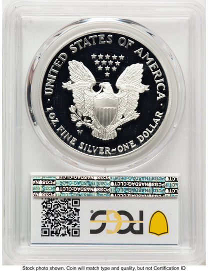 2004-W Proof Silver Eagle 1 oz Blue Gradient PCGS PR70
