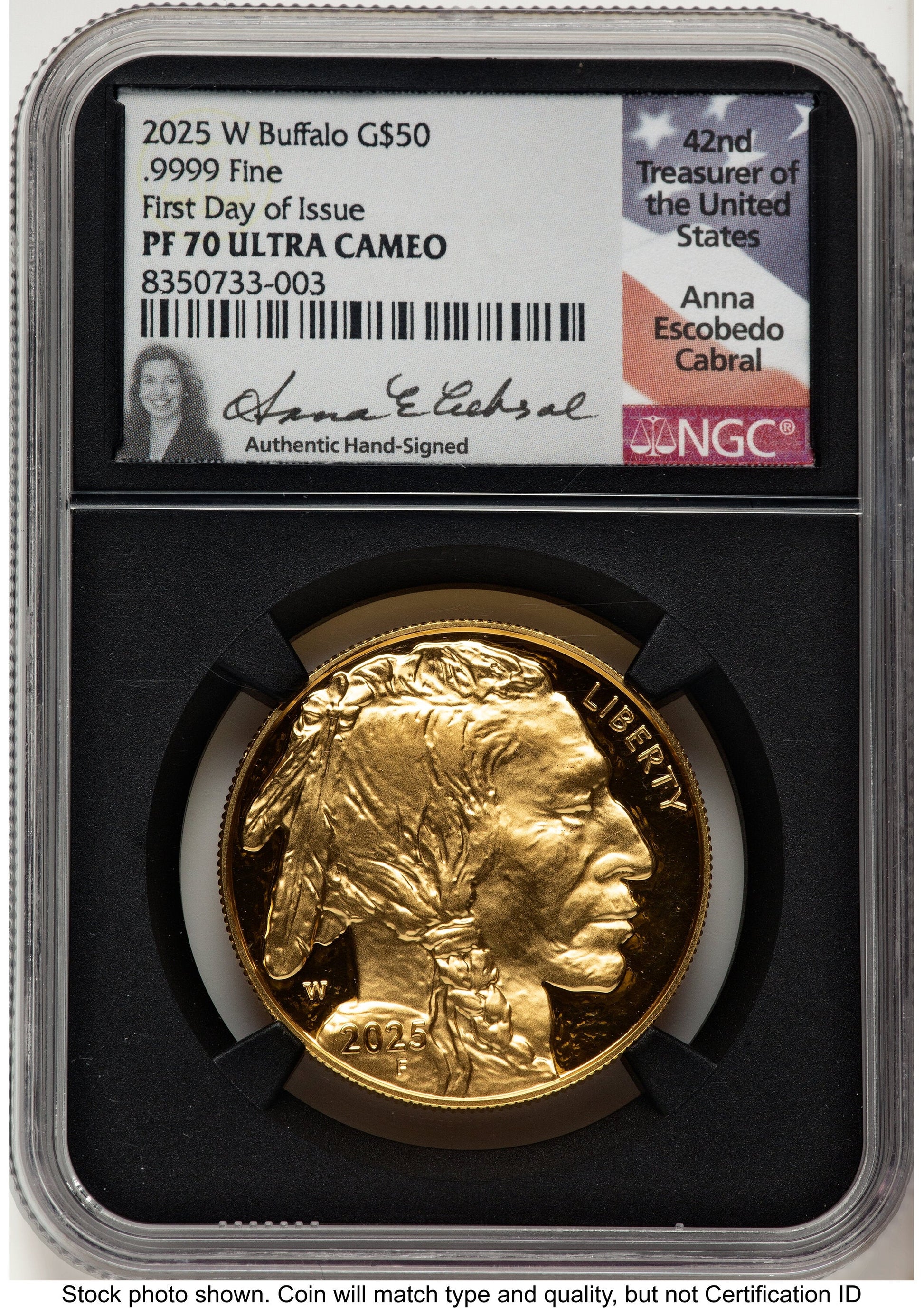 2025-W Proof Gold Buffalo 1 oz FDI Anna Cabral NGC PF70