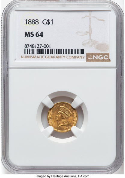 1888 G$1 Gold Dollar NGC MS64