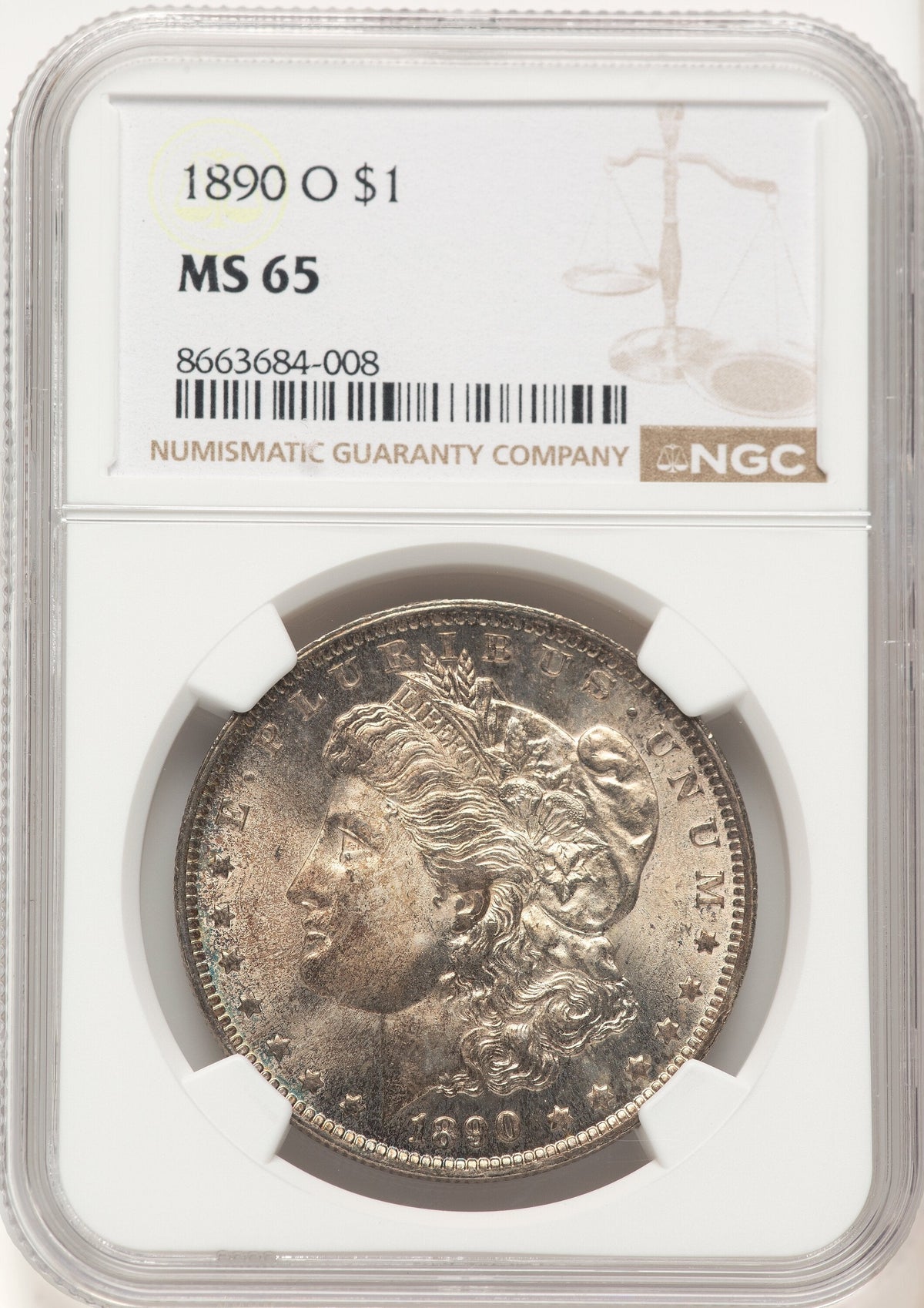1890-O Morgan Dollar NGC MS65