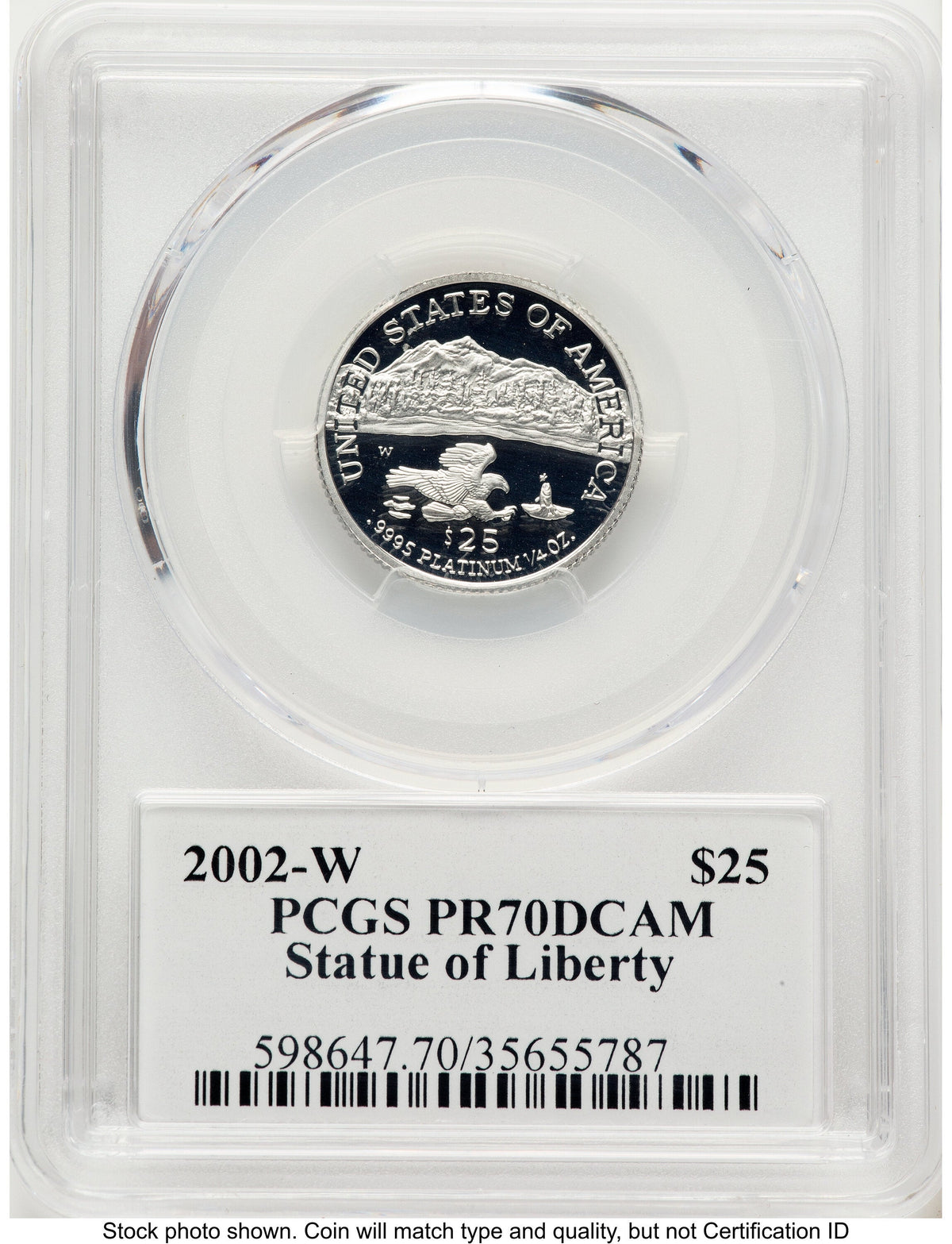 2002-W Proof Platinum Eagle 1/4 oz PCGS PR70 Ed Moy