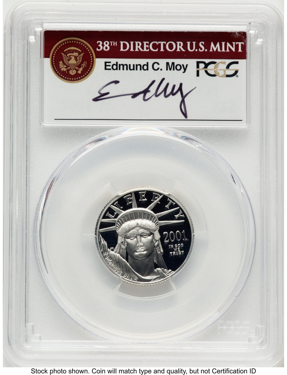 2001-W Proof Platinum Eagle 1/4 oz PCGS PR70 Ed Moy