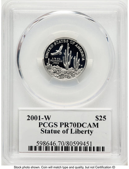 2001-W Proof Platinum Eagle 1/4 oz PCGS PR70 Ed Moy