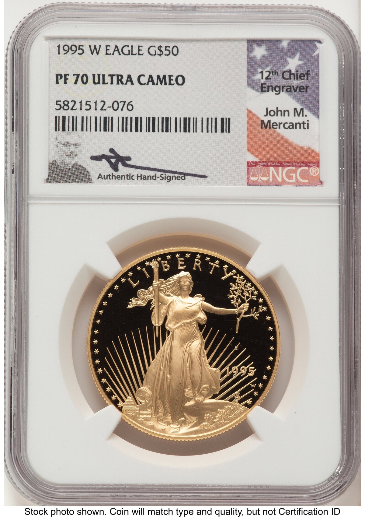 1995-W Proof Gold Eagle 1 oz John NGC PF70 Mercanti