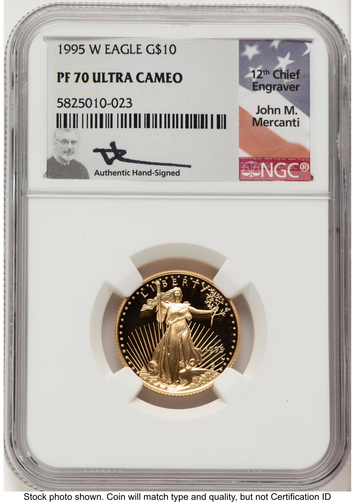 1995-W Proof Gold Eagle 1/4 oz John NGC PF70 Mercanti