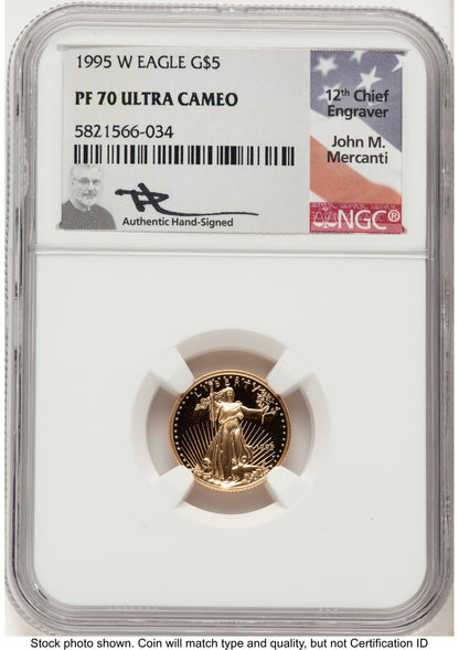 1995-W Proof Gold Eagle 1/10 oz John NGC PF70 Mercanti