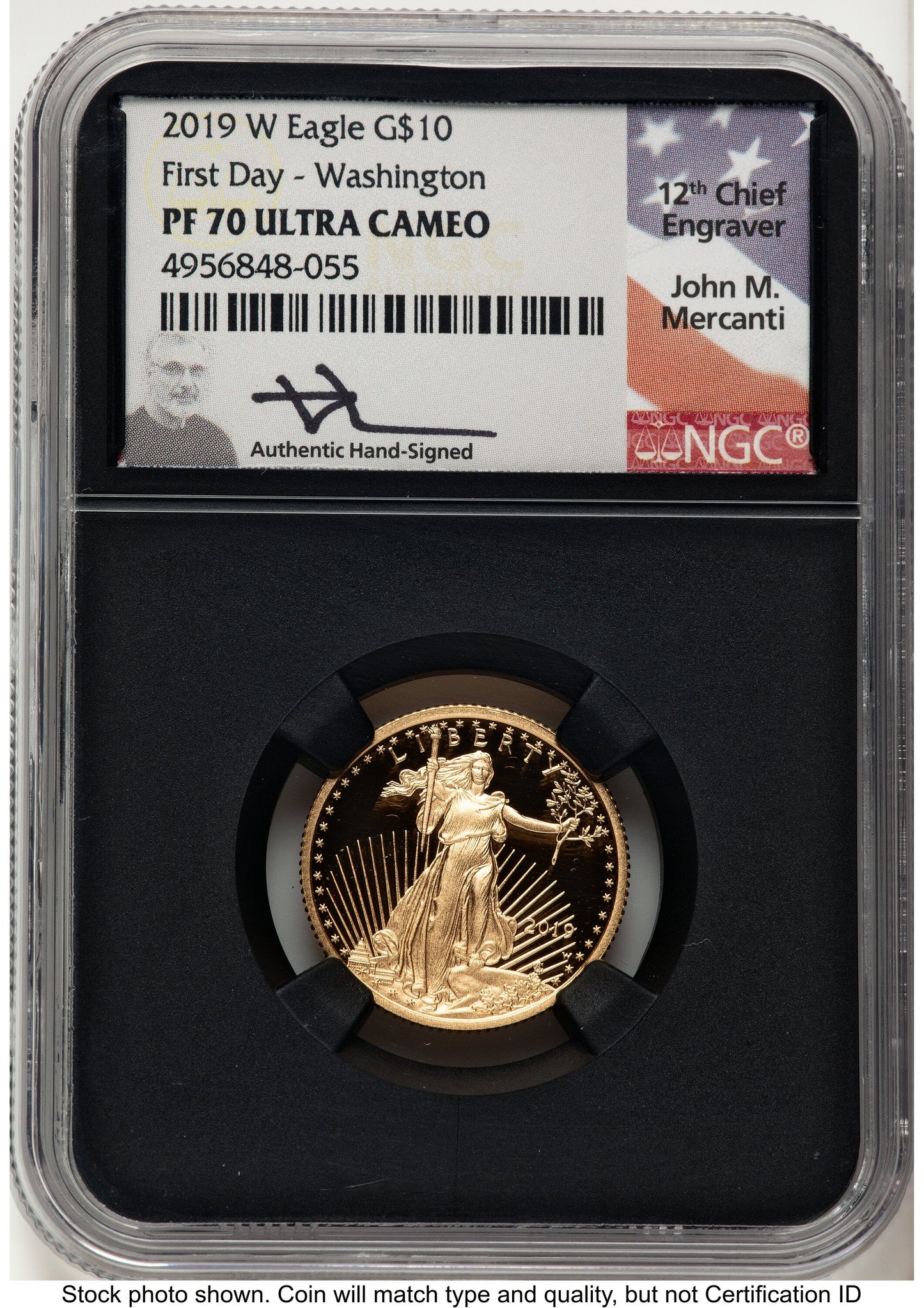 2019-W Proof Gold Eagle 1/4 oz FDI John Washington NGC PF70 Mercanti