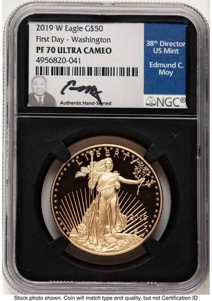 2019-W Proof Gold Eagle 1 oz FDI Washington NGC PF70 Ed Moy