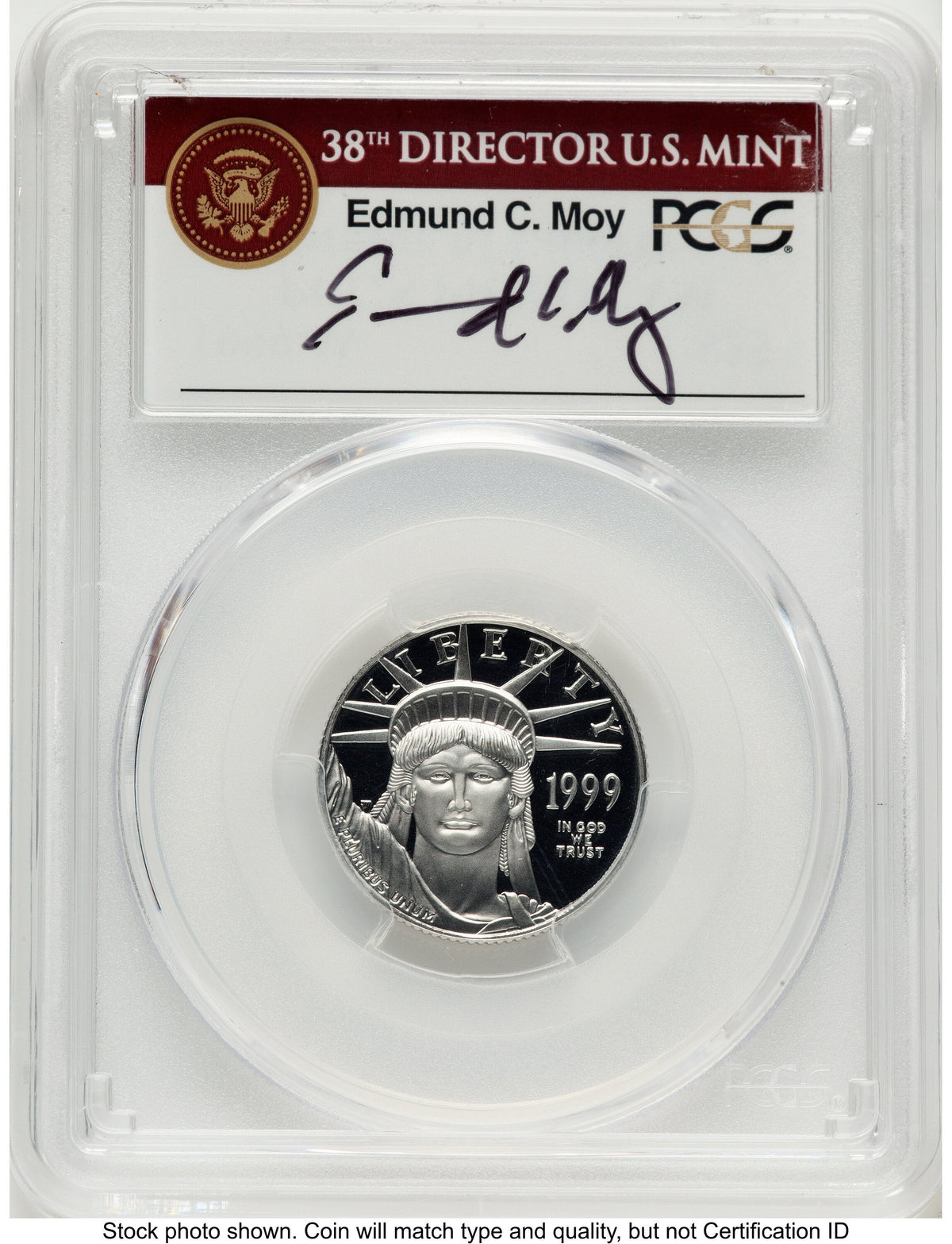 1999-W Proof Platinum Eagle 1/4 oz PCGS PR70 Ed Moy