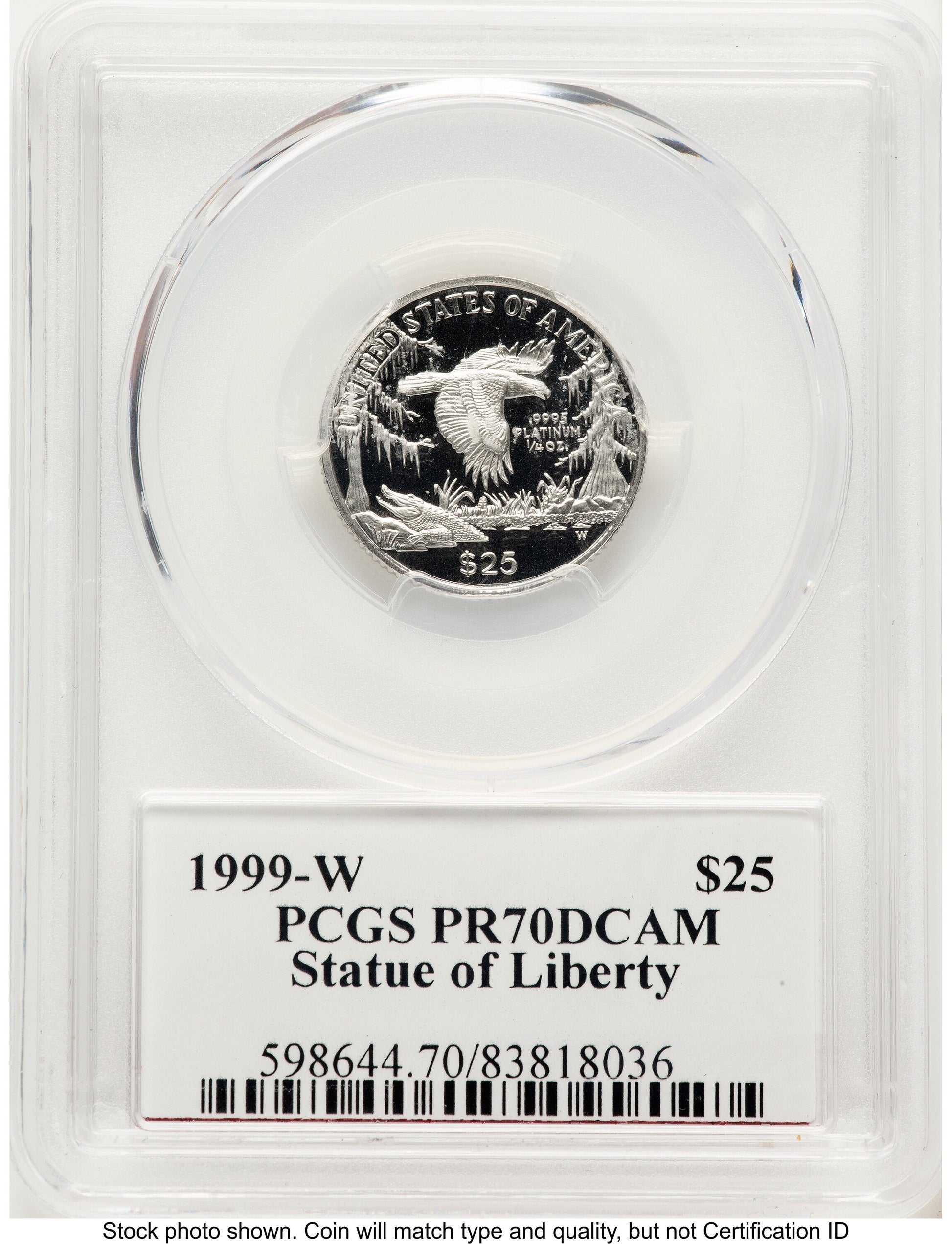 1999-W Proof Platinum Eagle 1/4 oz PCGS PR70 Ed Moy