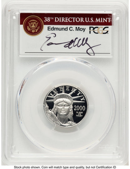 2000-W Proof Platinum Eagle 1/4 oz PCGS PR70 Ed Moy
