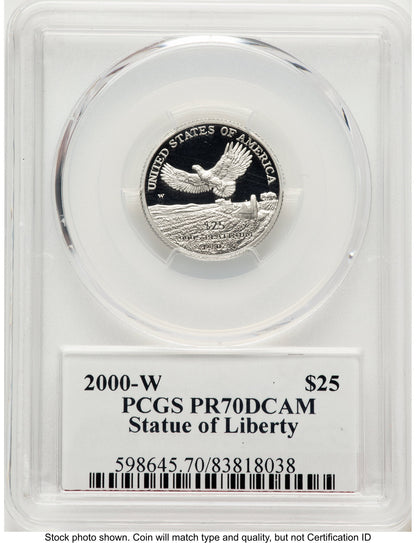 2000-W Proof Platinum Eagle 1/4 oz PCGS PR70 Ed Moy