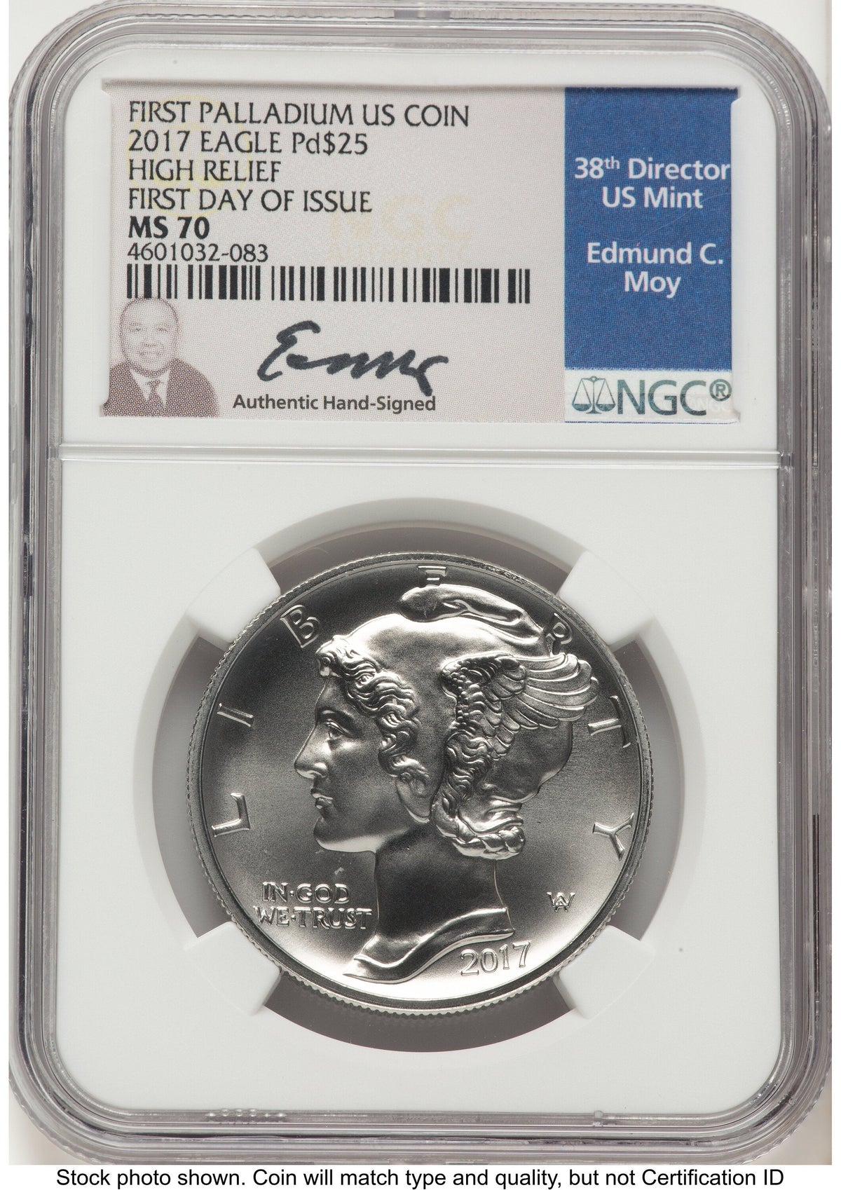 2017 Palladium Eagle 1 oz FDI NGC MS70 Ed Moy