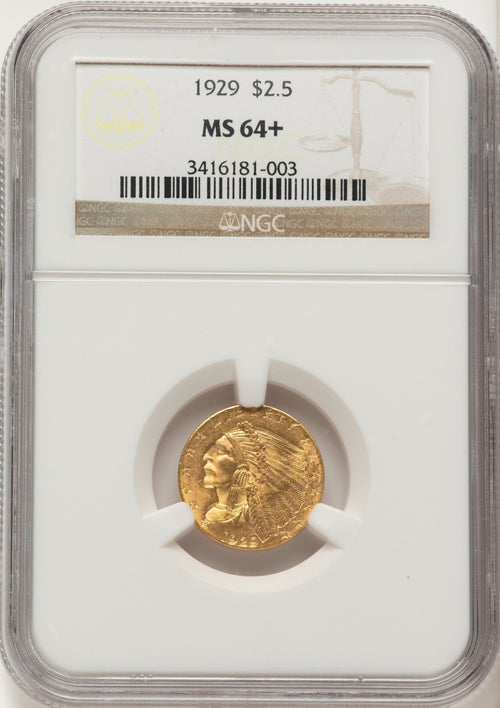 1929 $2.50 Indian Quarter Eagle NGC MS64+