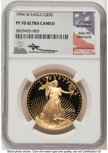 1994-W Proof Gold Eagle 1 oz John NGC PF70 Mercanti