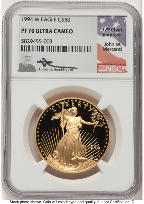 1994-W Proof Gold Eagle 1 oz John NGC PF70 Mercanti