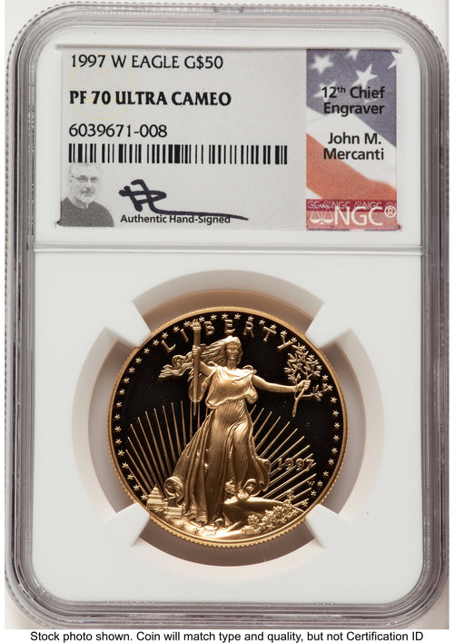 1997-W Proof Gold Eagle 1 oz John NGC PF70 Mercanti