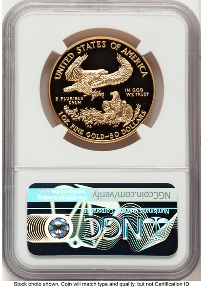 2001-W Proof Gold Eagle 1 oz John NGC PF70 Mercanti