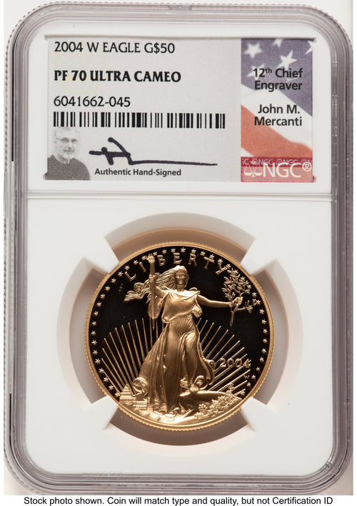 2004-W Proof Gold Eagle 1 oz John NGC PF70 Mercanti