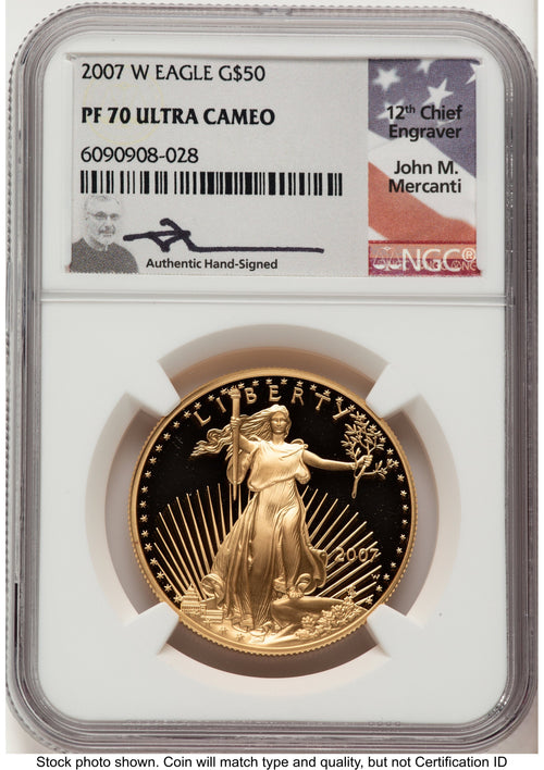 2007-W Proof Gold Eagle 1 oz John NGC PF70 Mercanti