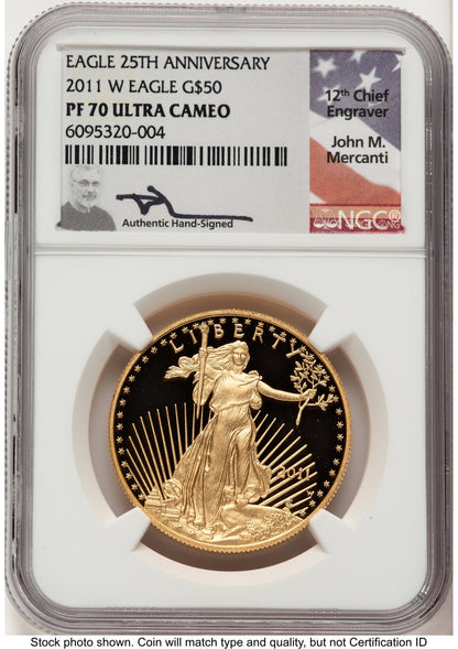 2011-W Proof Gold Eagle 1 oz John NGC PF70 Mercanti