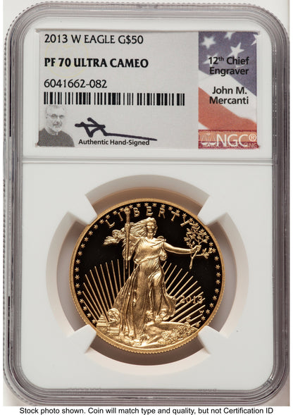 2013-W Proof Gold Eagle 1 oz John NGC PF70 Mercanti