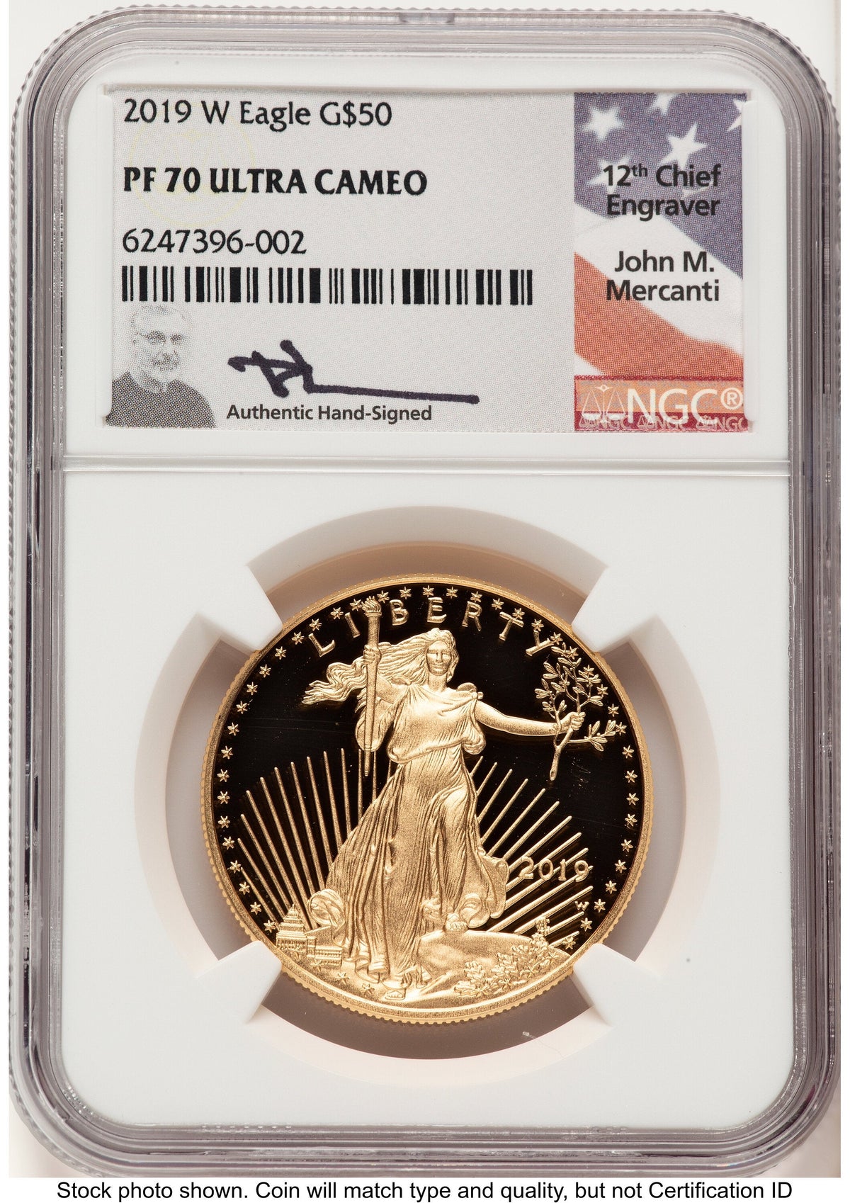 2019-W Proof Gold Eagle 1 oz John NGC PF70 Mercanti