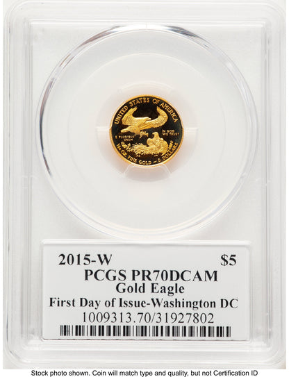 2015-W Proof Gold Eagle 1/10 oz FDI John Washington PCGS PR70 Mercanti