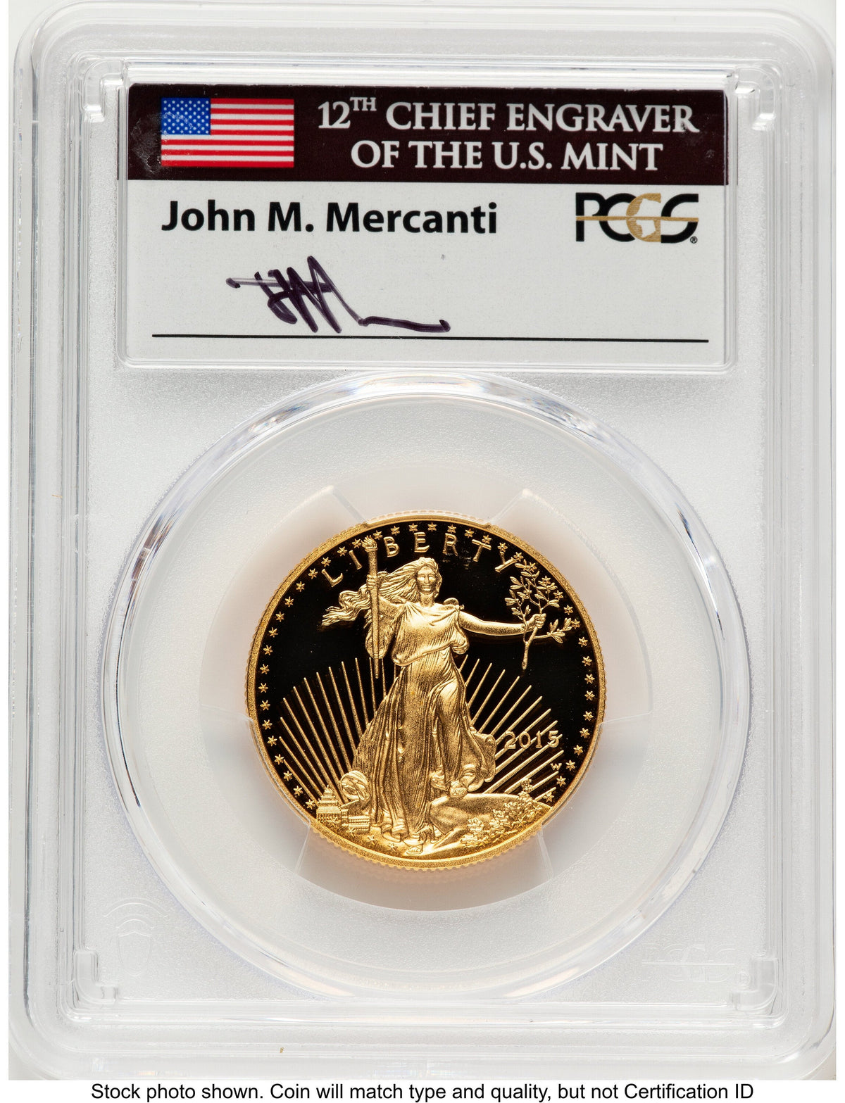 2015-W Proof Gold Eagle 1/2 oz FDI John Washington PCGS PR70 Mercanti