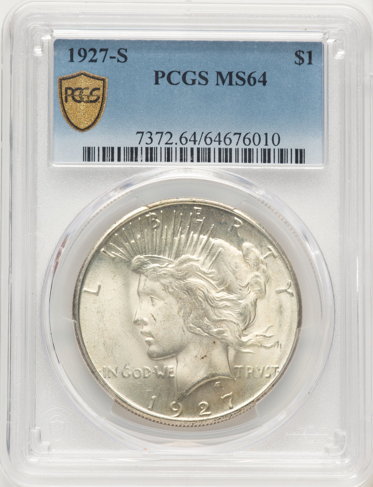 1927-S Peace Dollar PCGS MS64
