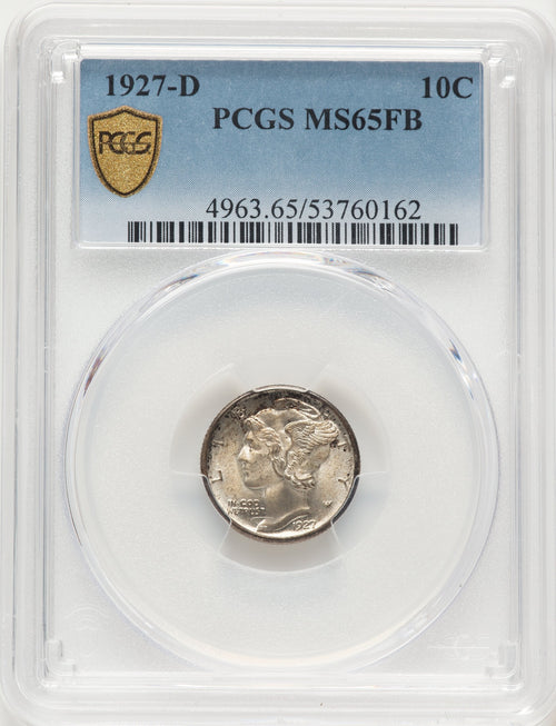 1927-D 10C FB Mercury Dime PCGS MS65