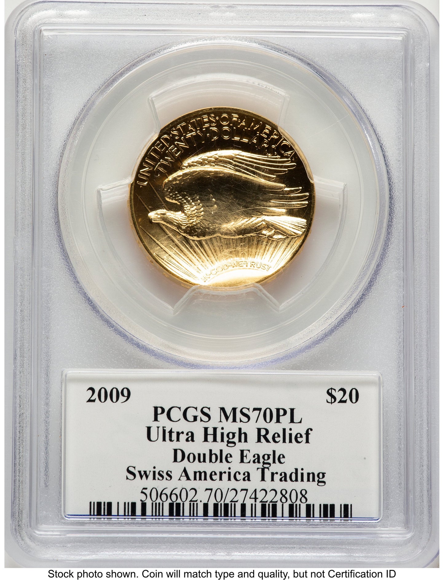 2009 G$20 Ultra High Relief PL Swiss America Trading PCGS MS70 Ed Moy