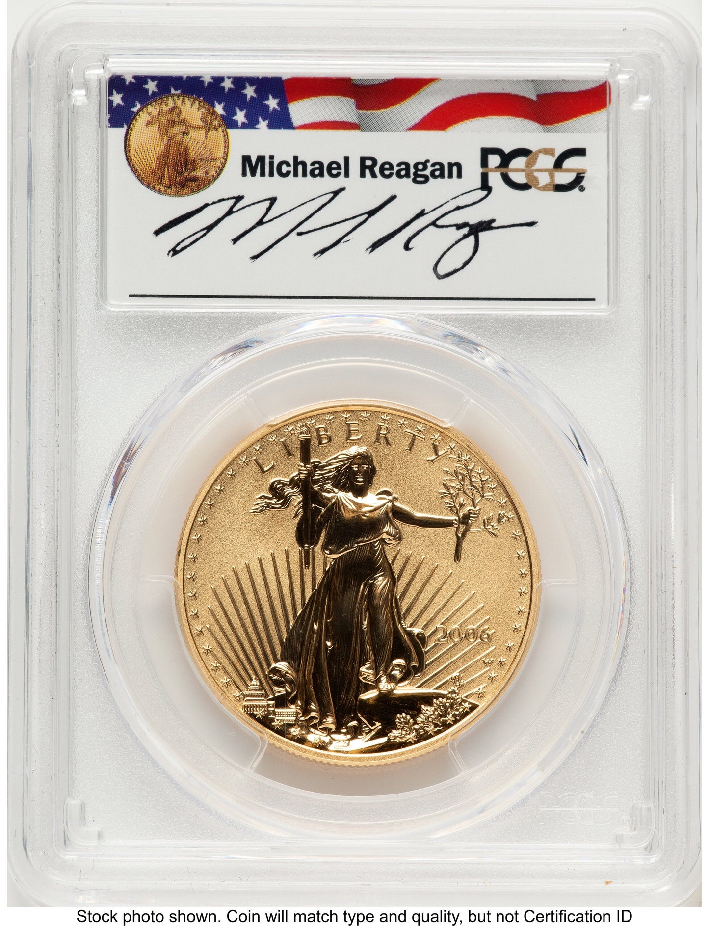 2006-W Reverse Proof Gold Eagle 1 oz Reagan Legacy Series Michael Reagan PCGS PR70