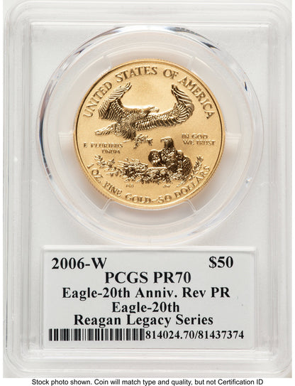 2006-W Reverse Proof Gold Eagle 1 oz Reagan Legacy Series Michael Reagan PCGS PR70