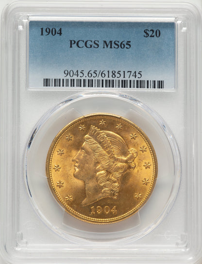 1904 $20 Liberty Liberty Double Eagle PCGS MS65
