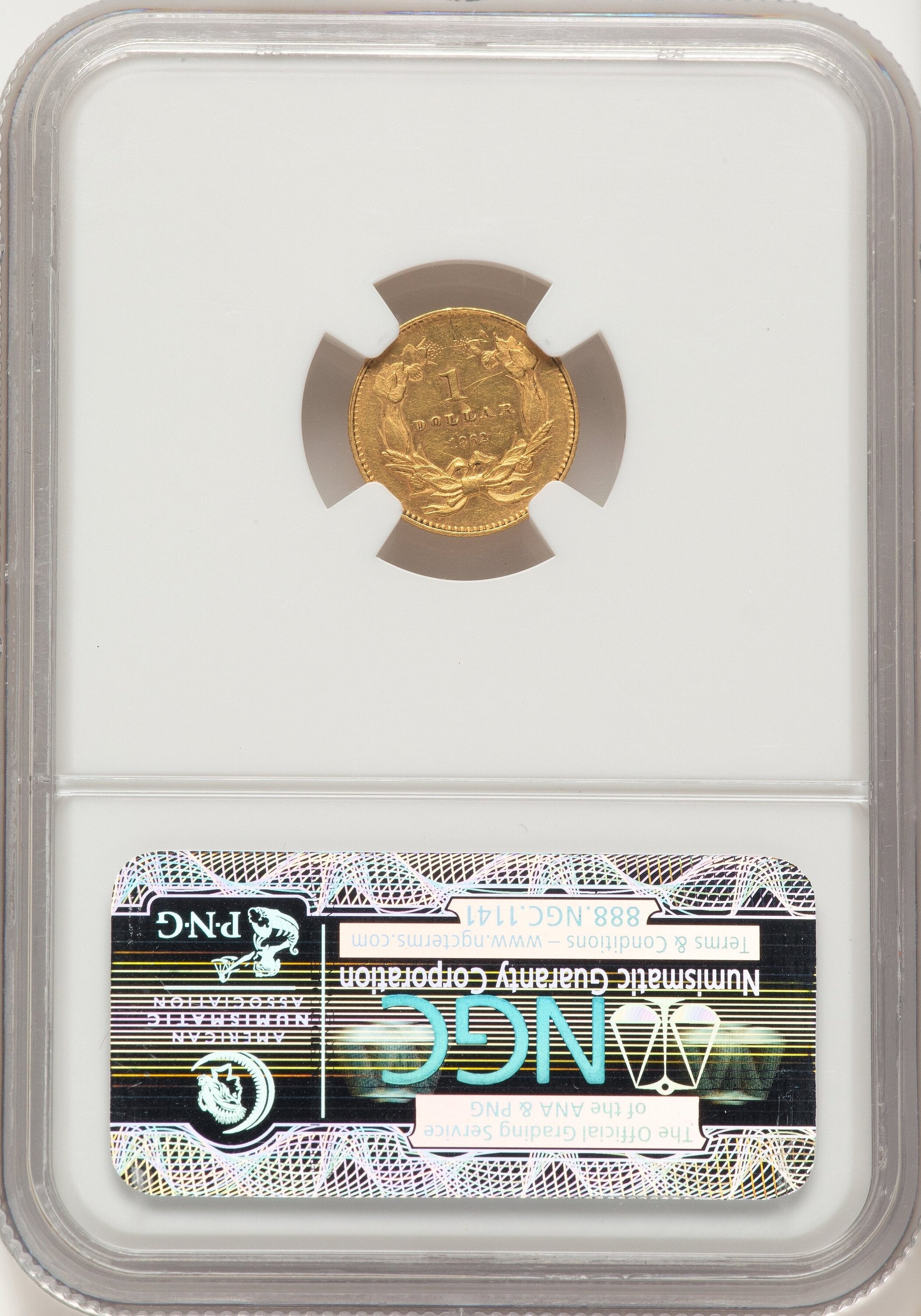 1862 G$1 Gold Dollar NGC MS61
