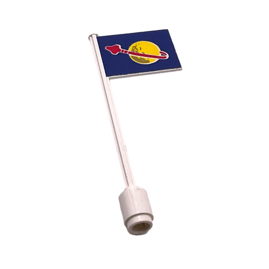 Flag on Flagpole, Straight with Classic Space Logo Pattern (Stickers), Part# 3596pb06