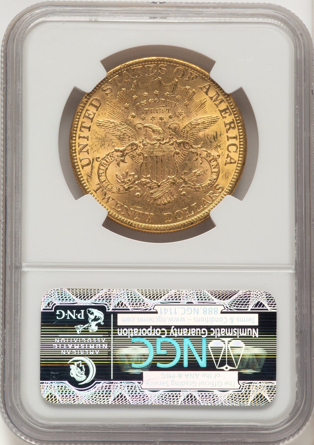 1878 $20 Brown Label Liberty Double Eagle NGC MS61