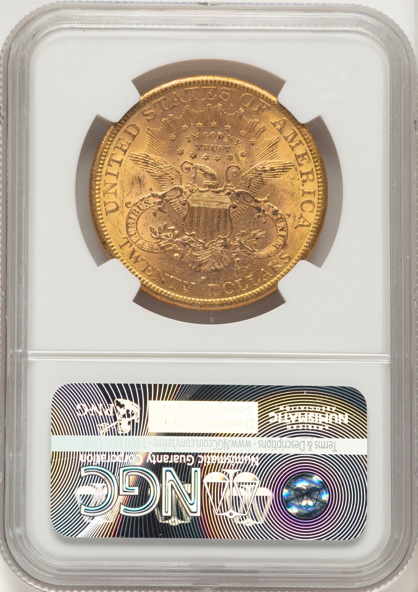 1884-S $20 Brown Label Liberty Double Eagle NGC MS61