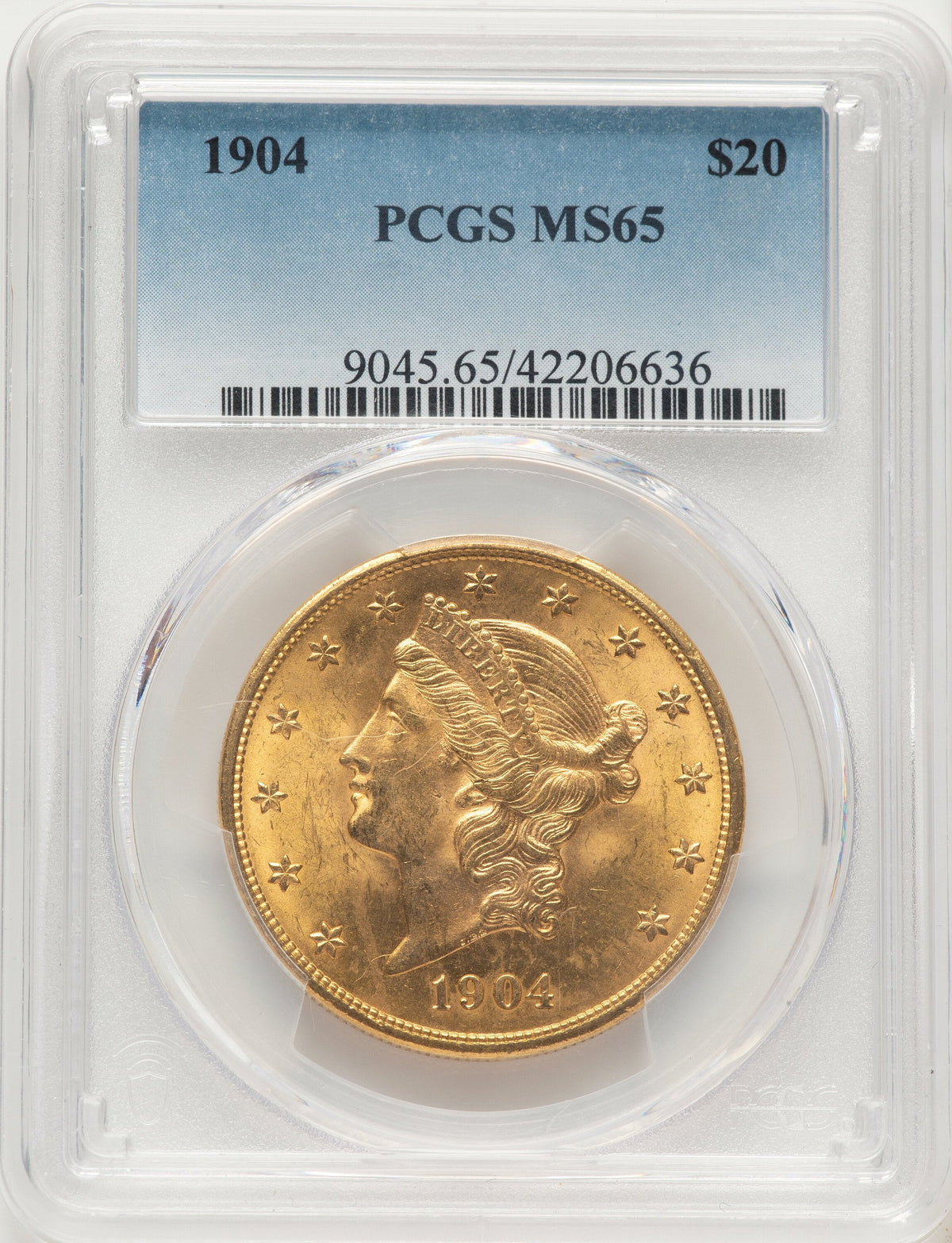 1904 $20 Liberty Liberty Double Eagle PCGS MS65