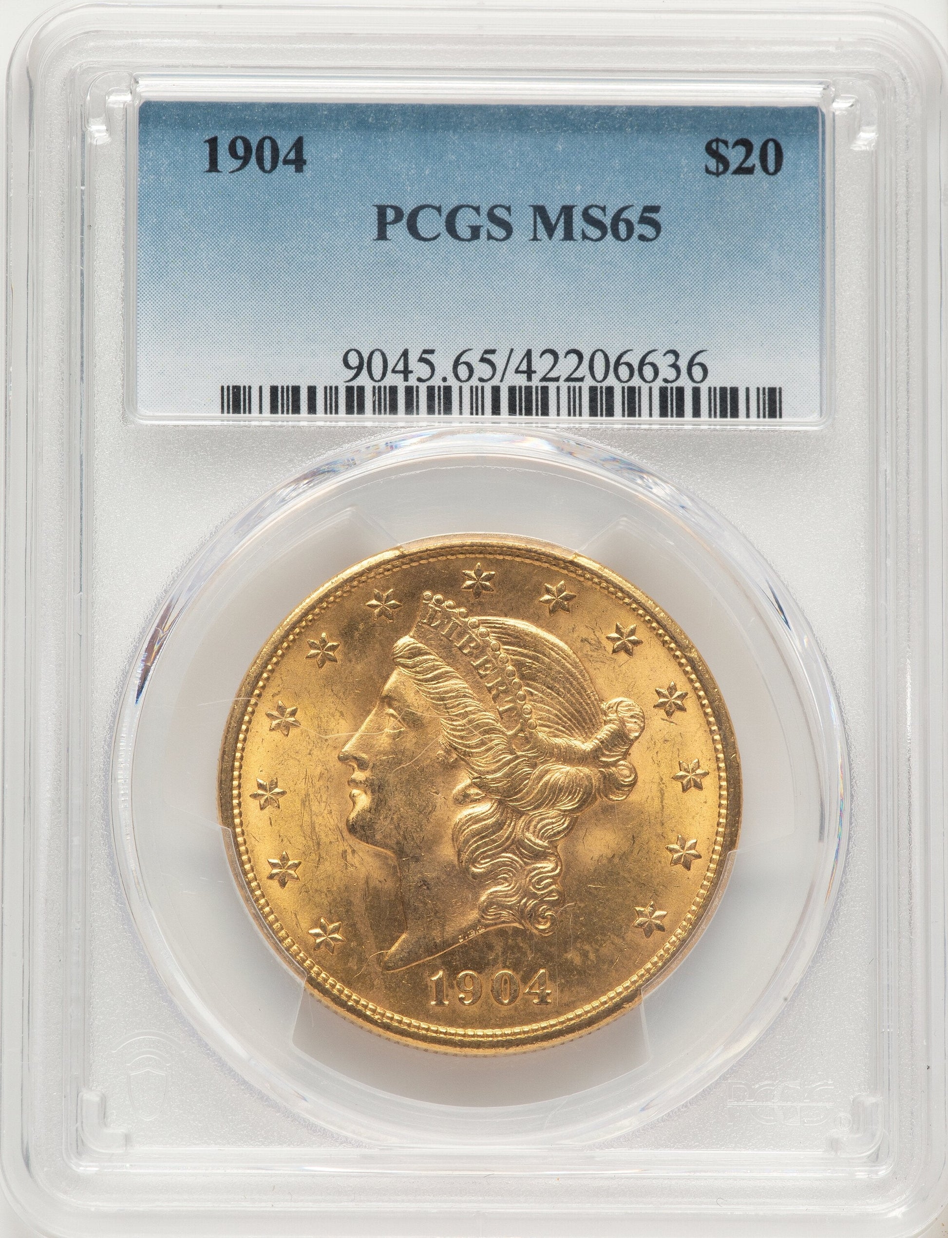 1904 $20 Liberty Liberty Double Eagle PCGS MS65