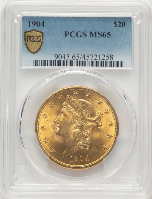 1904 $20 Liberty Liberty Double Eagle PCGS MS65