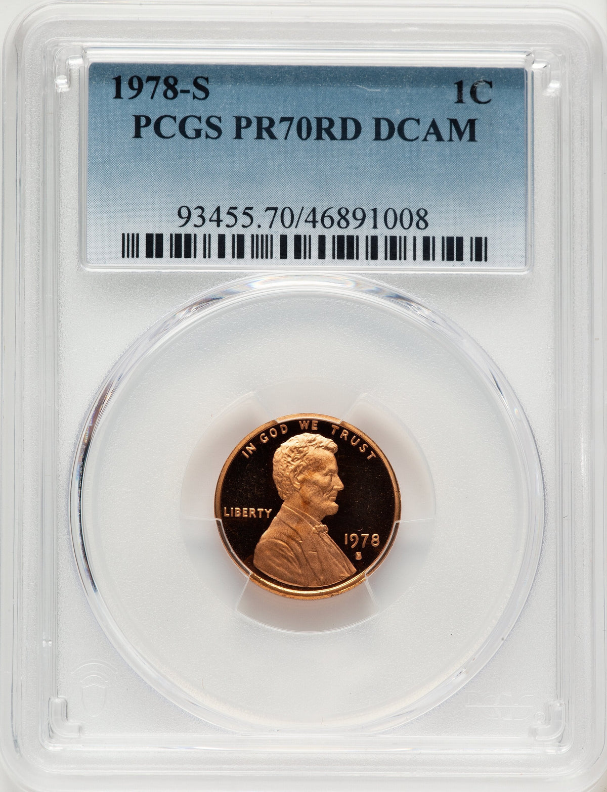 1978-S 1C Proof Lincoln Cent PCGS PR70