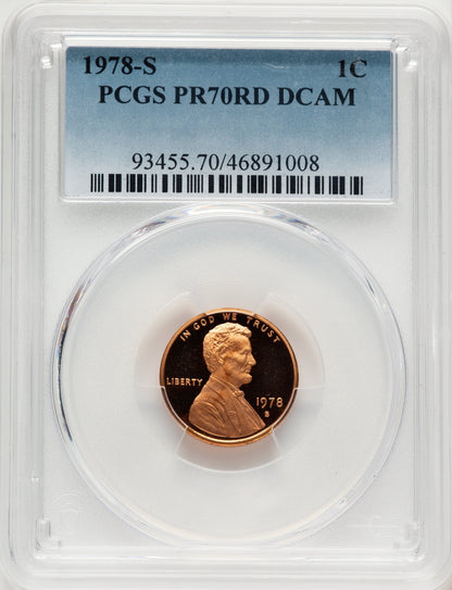 1978-S 1C Proof Lincoln Cent PCGS PR70