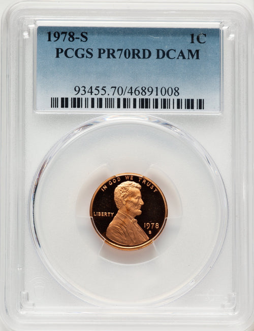 1978-S 1C Proof Lincoln Cent PCGS PR70