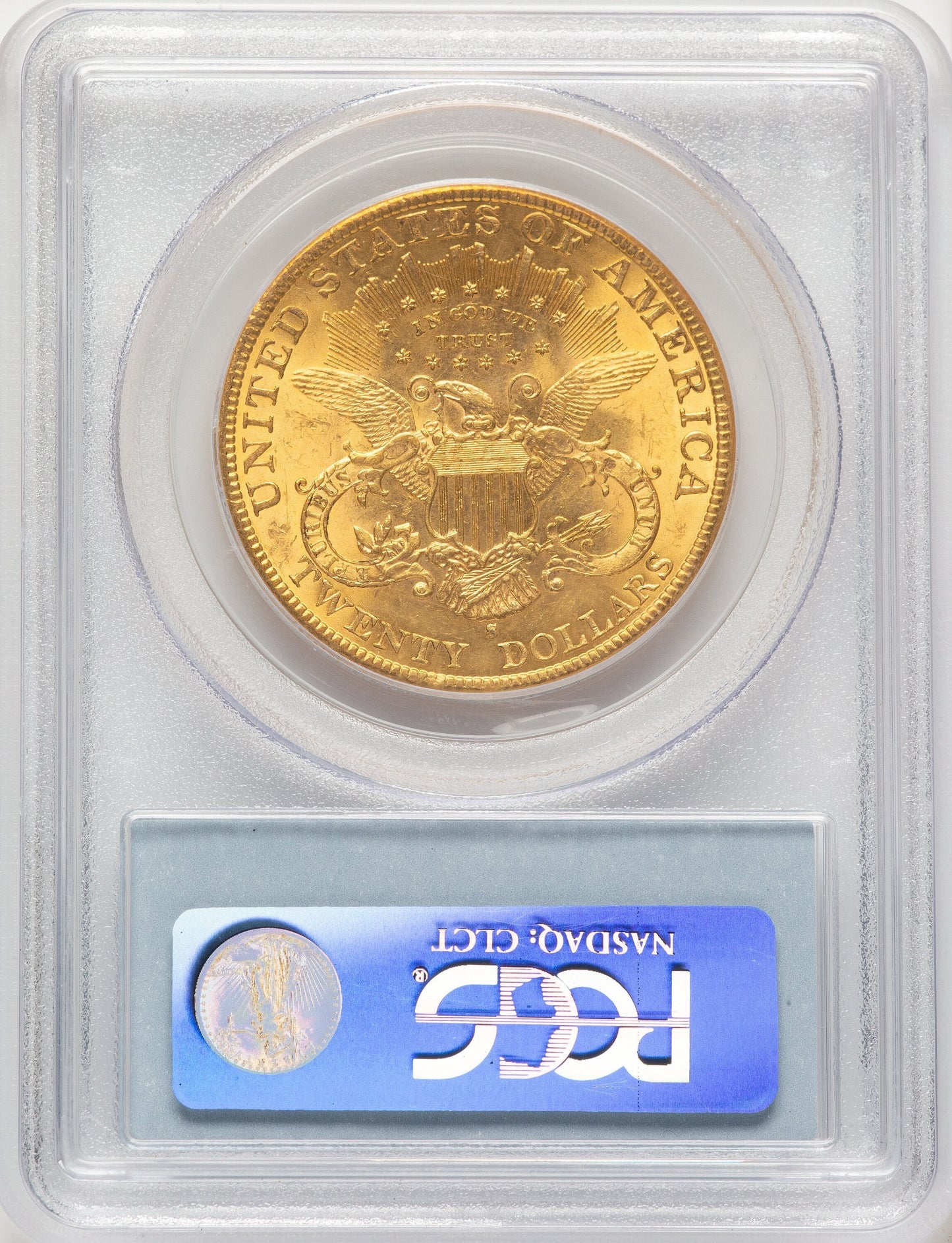 1897-S $20 Blue Label Liberty Double Eagle PCGS MS63