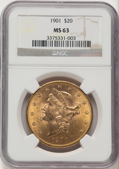 1901 $20 Liberty Double Eagle NGC MS63
