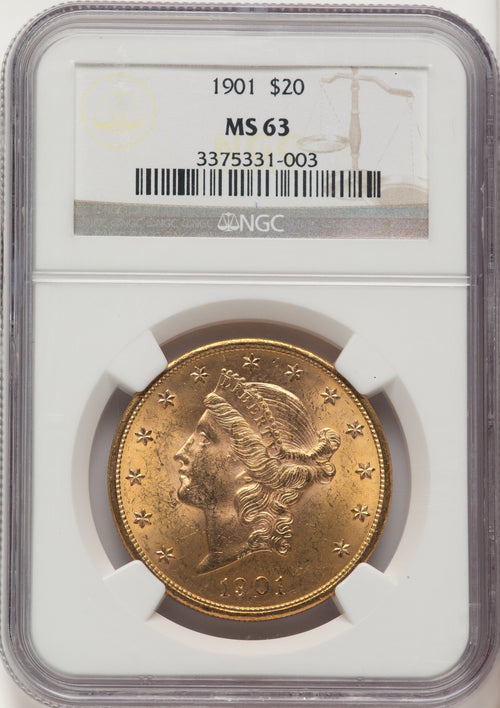 1901 $20 Liberty Double Eagle NGC MS63