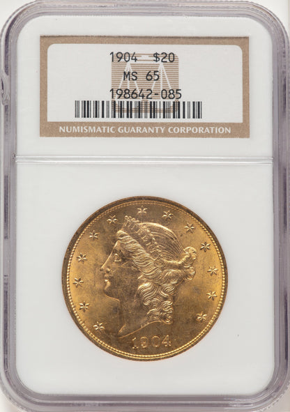 1904 $20 Liberty Liberty Double Eagle NGC MS65